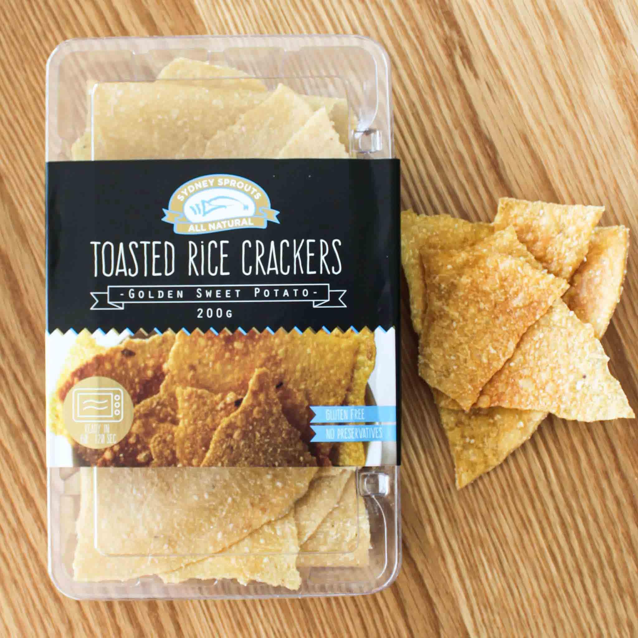 Toasted rice crackers - Sydney Sprouts