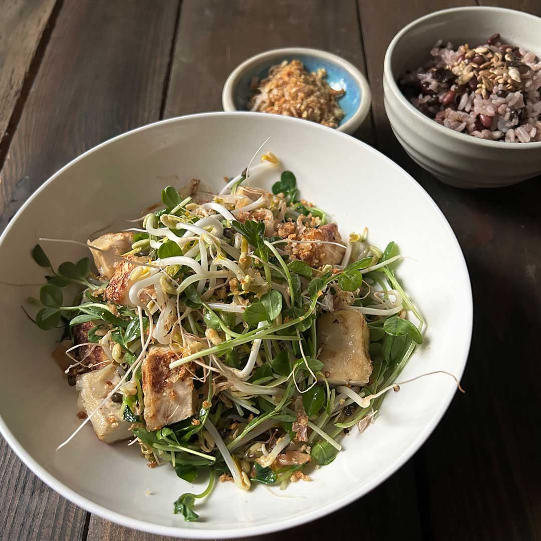 beansprout and tofu stirfry