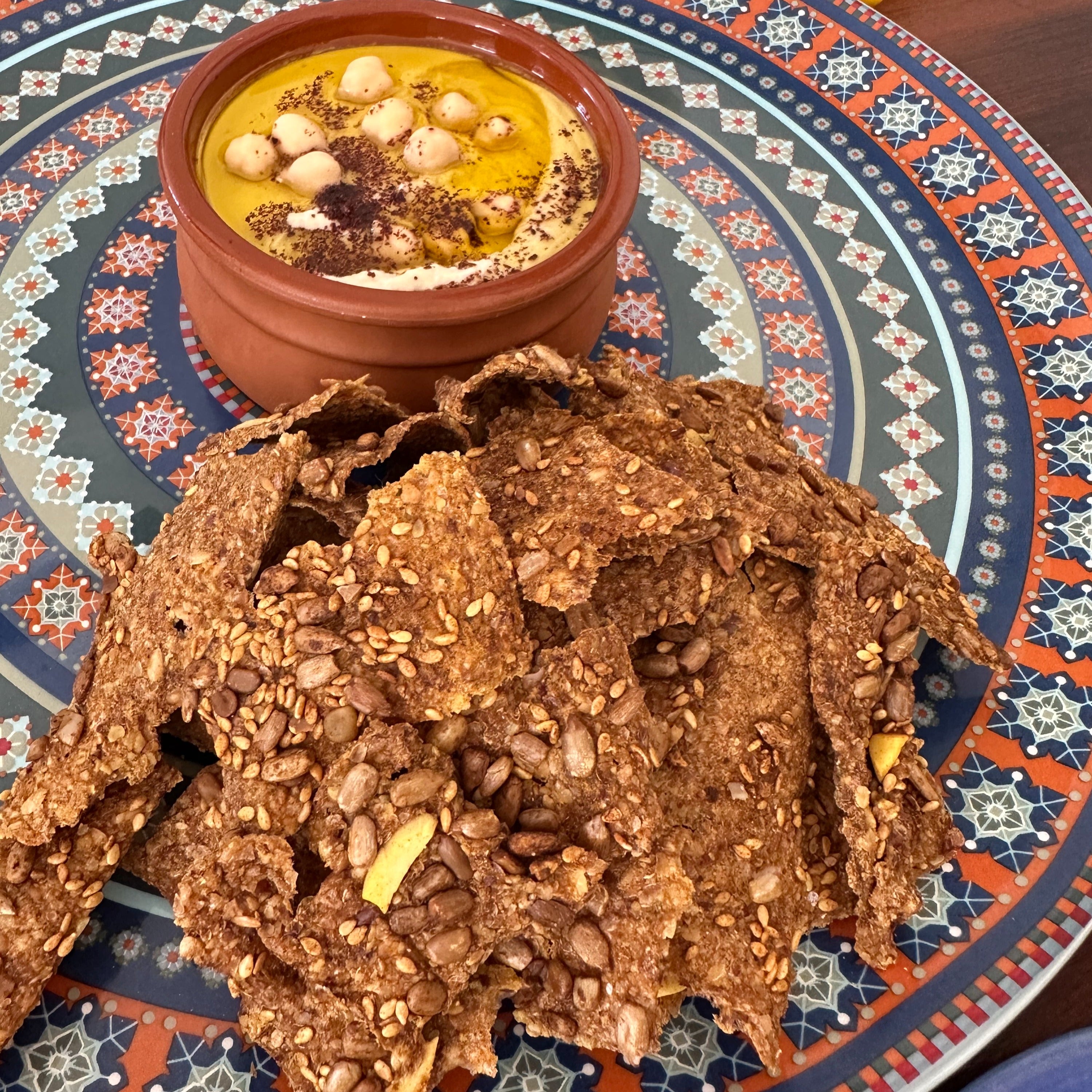 sprout and carrot crackers