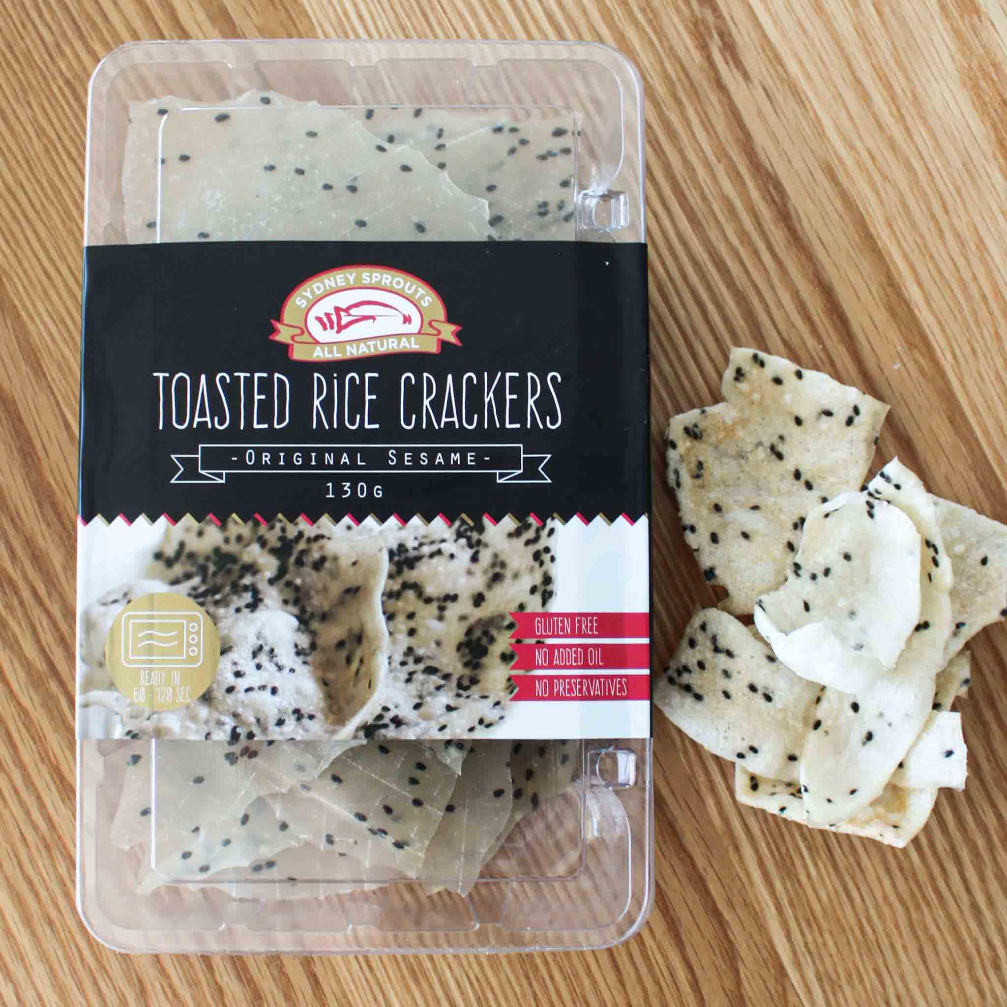 Toasted rice crackers - Sydney Sprouts